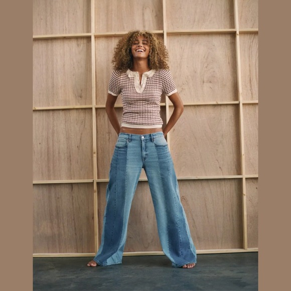 American Eagle Denim - NEW American Eagle Dreamy Drape Ultra Wide Leg Jeans Womens 14 Short Baggy Y2K